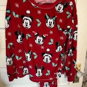 Mouse Red Juniors Christmas Fleece Pajamas